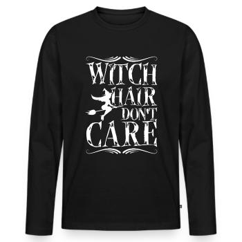 Witch hair don't care halloween - Men's Premium Organic Long Sleeve Shirt - black - Front - Nico (187cm)
