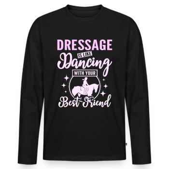 Le dressage, c’est comme danser avec son meilleur ami - T-shirt manches longues Premium bio Homme - noir - Devant - Nico (187cm)