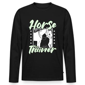 Horse trainer - Männer Premium Bio Langarmshirt - Schwarz - Vorne - Nico (187cm)