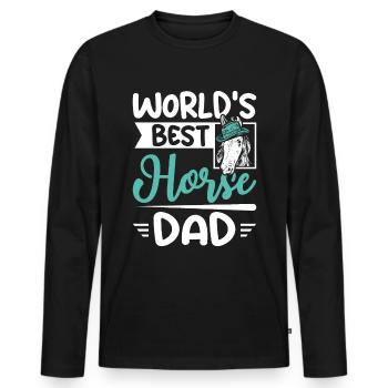 Le meilleur papa cheval du monde - T-shirt manches longues Premium bio Homme - noir - Devant - Nico (187cm)