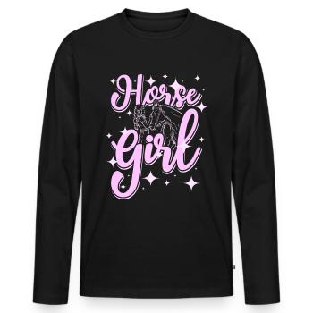 Hourse girl - Männer Premium Bio Langarmshirt - Schwarz - Vorne - Nico (187cm)
