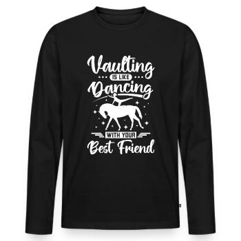 Voûter, c’est comme danser avec son meilleur ami - T-shirt manches longues Premium bio Homme - noir - Devant - Nico (187cm)
