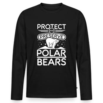 Protect and preserve polar bears - Männer Premium Bio Langarmshirt - Schwarz - Vorne - Nico (187cm)
