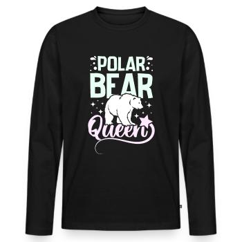 Polar bear queen - Männer Premium Bio Langarmshirt - Schwarz - Vorne - Nico (187cm)