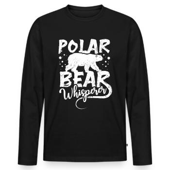 Polar bear whisperer - Männer Premium Bio Langarmshirt - Schwarz - Vorne - Nico (187cm)
