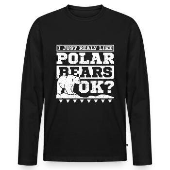 I just realy like polar bears ok? - Men's Premium Organic Long Sleeve Shirt - black - Front - Nico (187cm)