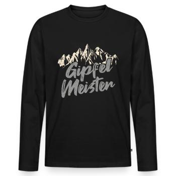 Mountaineering Mountains Summit Master - Men's Premium Organic Long Sleeve Shirt - black - Front - Nico (187cm)