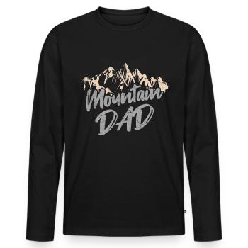 Père Alpinisme Montagne papa - T-shirt manches longues Premium bio Homme - noir - Devant - Nico (187cm)