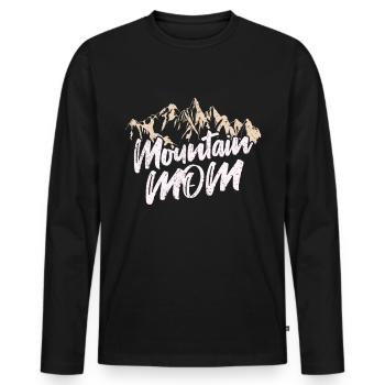 Father Mountaineering Mountain mom - Männer Premium Bio Langarmshirt - Schwarz - Vorne - Nico (187cm)