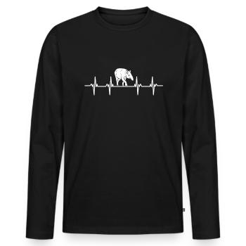 tapire tapirre éléphant éléphant proboscis tapir - T-shirt manches longues Premium bio Homme - noir - Devant - Nico (187cm)