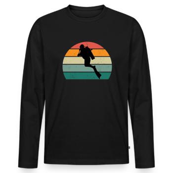 plongeur plongeur plongée plongée oxygène plongée - T-shirt manches longues Premium bio Homme - noir - Devant - Nico (187cm)