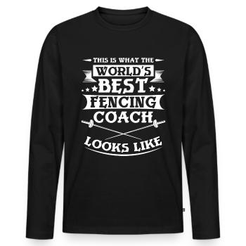 World's best fencing coach - Men's Premium Organic Long Sleeve Shirt - black - Front - Nico (187cm)
