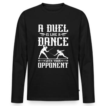 A duel is like dancing with your opponent - Men's Premium Organic Long Sleeve Shirt - black - Front - Nico (187cm)