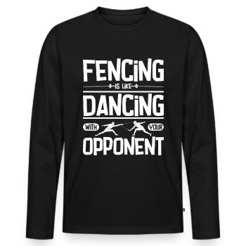 Fencing is like dancing with your opponent - Men's Premium Organic Long Sleeve Shirt - black - Front - Nico (187cm)