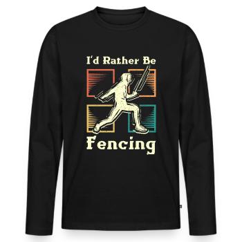 I'd rather be fencing - Men's Premium Organic Long Sleeve Shirt - black - Front - Nico (187cm)
