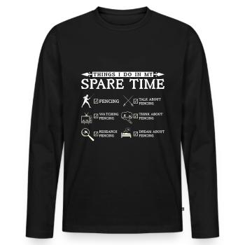 Things I do in my spare time fencing - Men's Premium Organic Long Sleeve Shirt - black - Front - Nico (187cm)