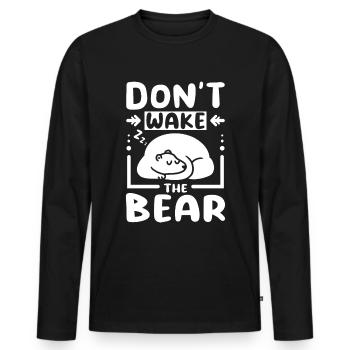 Don't wake the bear - Männer Premium Bio Langarmshirt - Schwarz - Vorne - Nico (187cm)