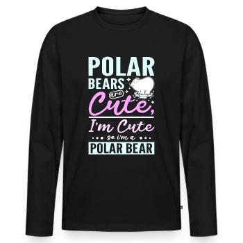Polar bears are cute I'm cute so I'm a polar bear - Männer Premium Bio Langarmshirt - Schwarz - Vorne - Nico (187cm)
