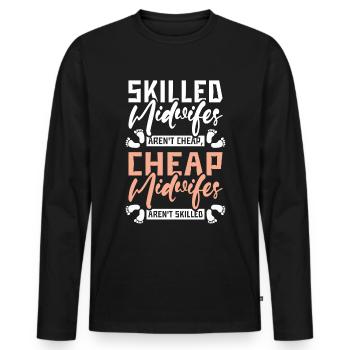 Les sages-femmes qualifiées ne sont pas bon marché - T-shirt manches longues Premium bio Homme - noir - Devant - Nico (187cm)
