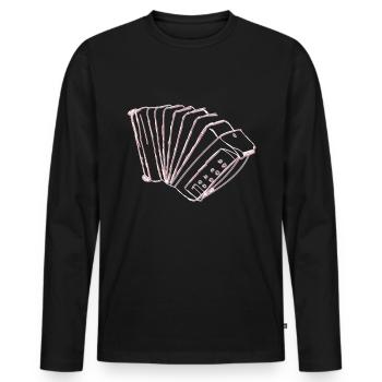 Musiker Akkordeon Spieler - Männer Premium Bio Langarmshirt - Schwarz - Vorne - Nico (187cm)