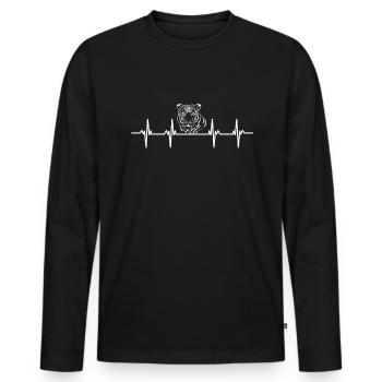 amur tiger cage big cat cat asia tiger - Men's Premium Organic Long Sleeve Shirt - black - Front - Nico (187cm)