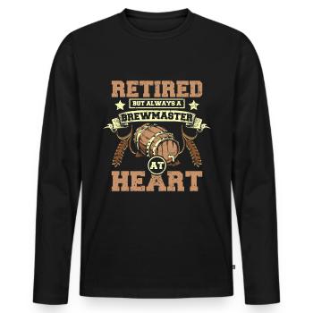 Retired but always a brewmaster at heart - Men's Premium Organic Long Sleeve Shirt - black - Front - Nico (187cm)