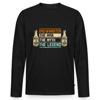 Brewmaster The man myth legend - Männer Premium Bio Langarmshirt - Schwarz - Vorne - Nico (187cm)