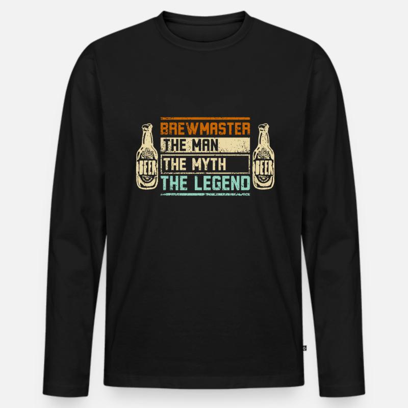 Brewmaster The man myth legend - Männer Premium Bio Langarmshirt - Schwarz