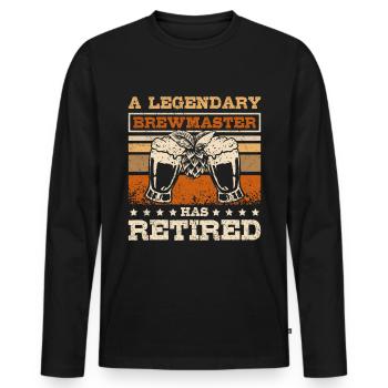A legendary brewmaster has retired - Men's Premium Organic Long Sleeve Shirt - black - Front - Nico (187cm)