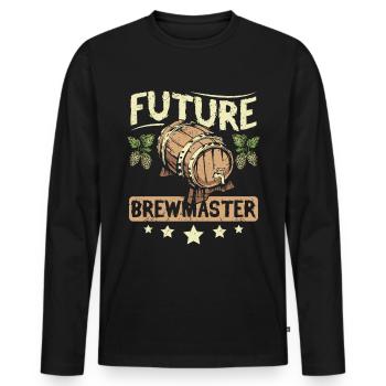 Future Brewmaster - Männer Premium Bio Langarmshirt - Schwarz - Vorne - Nico (187cm)