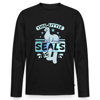 4 years old this little seal is 4th birthday - Männer Premium Bio Langarmshirt - Schwarz - Vorne - Nico (187cm)