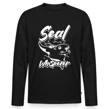 Seal whisperer - Männer Premium Bio Langarmshirt - Schwarz - Vorne - Nico (187cm)