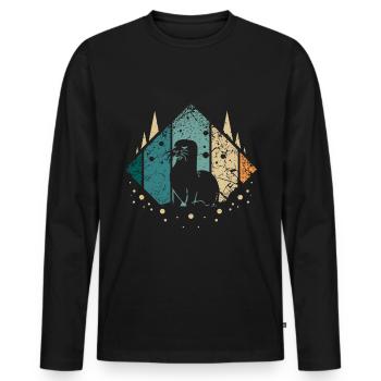Retro Vintage Seal - Männer Premium Bio Langarmshirt - Schwarz - Vorne - Nico (187cm)