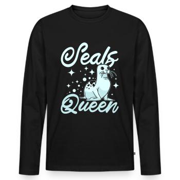 Women Girl Seals queen - Männer Premium Bio Langarmshirt - Schwarz - Vorne - Nico (187cm)