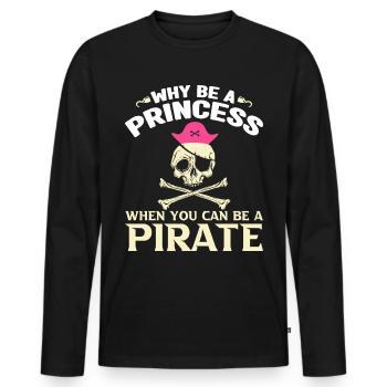 Corsaire de partie de crâne de pirate enfants - T-shirt manches longues Premium bio Homme - noir - Devant - Nico (187cm)