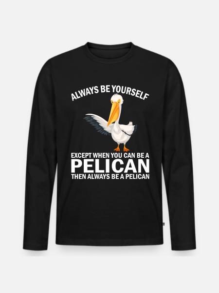 Pélican Pélicans Oiseaux Sauvagine - T-shirt manches longues Premium bio Homme - noir