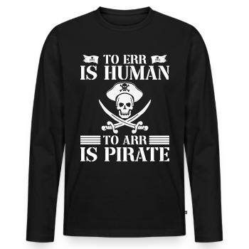 Corsaire de partie de crâne de pirate enfants - T-shirt manches longues Premium bio Homme - noir - Devant - Nico (187cm)