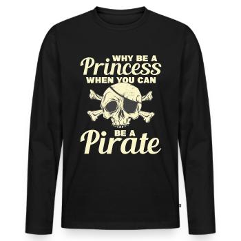 Pirate Kids Skull Party Pirates - Men's Premium Organic Long Sleeve Shirt - black - Front - Nico (187cm)