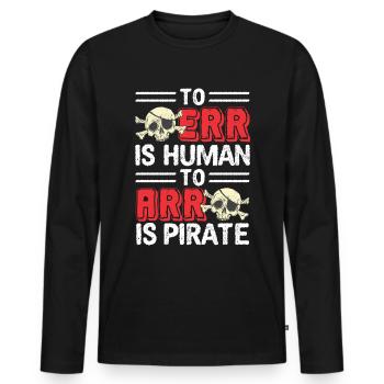 Pirate Kids Skull Party Pirates - Men's Premium Organic Long Sleeve Shirt - black - Front - Nico (187cm)