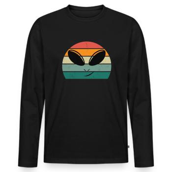 Aliens Alien Space Flying OVNIS OVNI - T-shirt manches longues Premium bio Homme - noir - Devant - Nico (187cm)