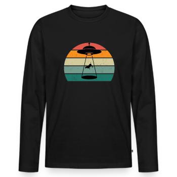 Aliens Alien Space Flying OVNIS OVNI - T-shirt manches longues Premium bio Homme - noir - Devant - Nico (187cm)