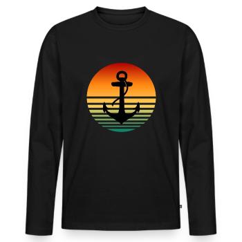 Reisen Reisende Reisender Urlaub Urlauberin Ferien - Männer Premium Bio Langarmshirt - Schwarz - Vorne - Nico (187cm)