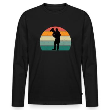 Tuba player Tuba player brass instrument tuba - Men's Premium Organic Long Sleeve Shirt - black - Front - Nico (187cm)