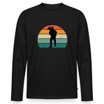 Tuba player Tuba player brass instrument tuba - Men's Premium Organic Long Sleeve Shirt - black - Front - Nico (187cm)