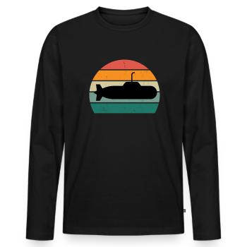 U-Bootfahrer U-Bootfahrerin Unterseeboot U-Boot - Männer Premium Bio Langarmshirt - Schwarz - Vorne - Nico (187cm)
