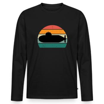 U-Bootfahrer U-Bootfahrerin Unterseeboot U-Boot - Männer Premium Bio Langarmshirt - Schwarz - Vorne - Nico (187cm)