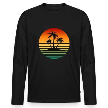 Reisen Reisende Reisender Urlaub Urlauberin Ferien - Männer Premium Bio Langarmshirt - Schwarz - Vorne - Nico (187cm)