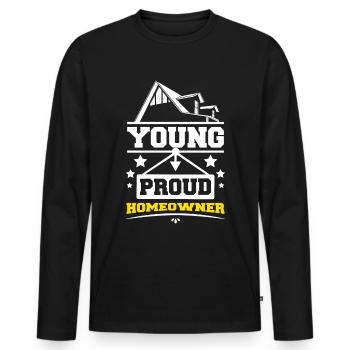 Young proud homeowner - Men's Premium Organic Long Sleeve Shirt - black - Front - Nico (187cm)