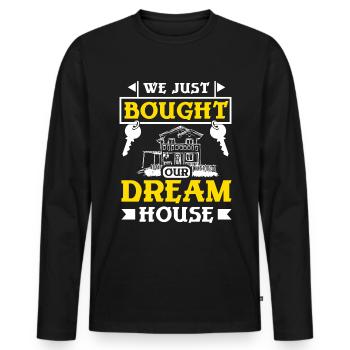 Nous venons d’acheter la maison de nos rêves - T-shirt manches longues Premium bio Homme - noir - Devant - Nico (187cm)