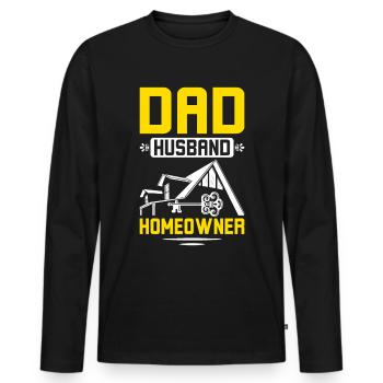 Dad husband homeowner - Men's Premium Organic Long Sleeve Shirt - black - Front - Nico (187cm)